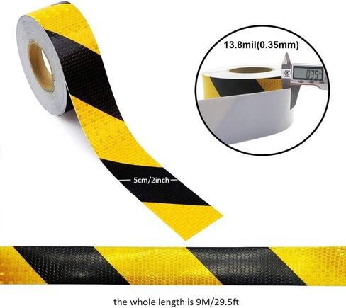 Onerbuy Waterproof Reflective Safety Tape Hazard Caution Warning Sticker High Visibility Strong Adhesive Reflector Roll for Cars, Trucks, Trailers, 6M/20ft, Red & White in Saudi Arabia