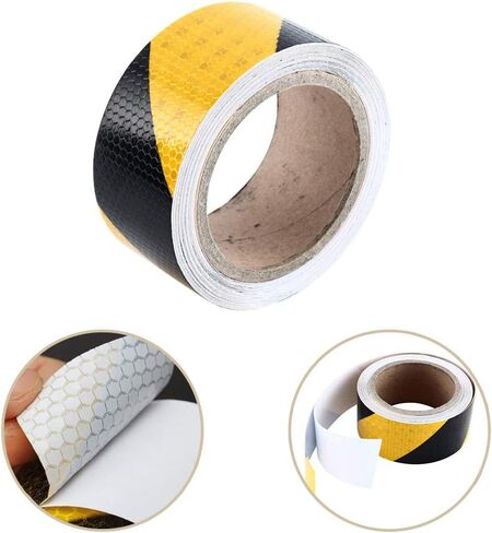 Onerbuy Waterproof Reflective Safety Tape Hazard Caution Warning Sticker High Visibility Strong Adhesive Reflector Roll for Cars, Trucks, Trailers, 6M/20ft, Red & White in Saudi Arabia