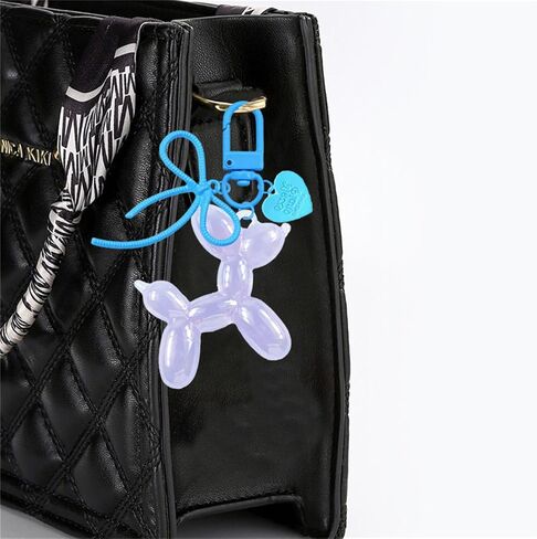 Dreuyet 2Pcs Jelly Balloon Dog Keychains Kawaii Cute Bag Purse Charms Key Chain with Bow Y2K Aesthetic Accessories in Saudi Arabia