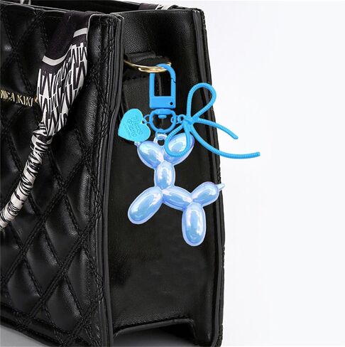 Dreuyet 2Pcs Jelly Balloon Dog Keychains Kawaii Cute Bag Purse Charms Key Chain with Bow Y2K Aesthetic Accessories in Saudi Arabia
