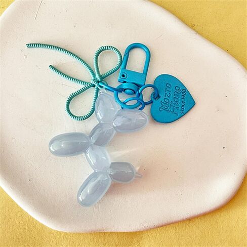 Dreuyet 2Pcs Jelly Balloon Dog Keychains Kawaii Cute Bag Purse Charms Key Chain with Bow Y2K Aesthetic Accessories in Saudi Arabia