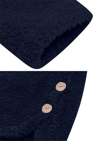 YMING Women Plush Fleece Jacket Cat Ear Long Sleeve Cap Hooded Tops Plus Size Button Winter Warm Outwear Coat in Saudi Arabia