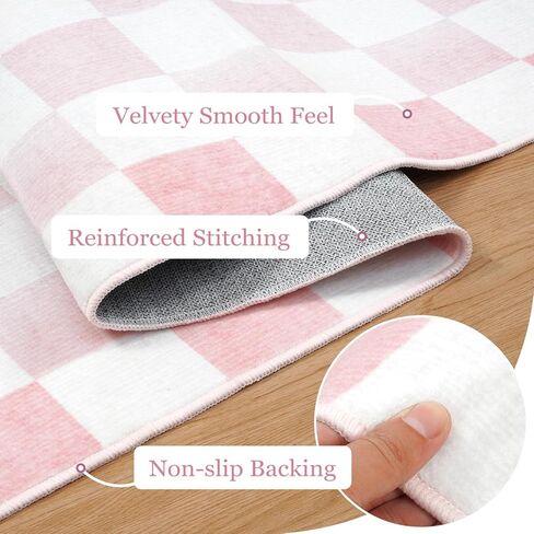 Seavish Ombre Checkered Rug, 8x10 Black and White Rugs for Living Room, Low Pile Soft Bedroom Rug Under Bed Non-Slip Large Checkerboard Modern Neutral Area Rug for Dining Room Playroom in Kuwait