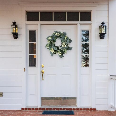 15 Inches Artificial Pomegranate Berry Wreath for Front Door Green Eucalyptus Leaf Wreath Spring Summer Wreaths for Home Wall Wedding Festival Farmhouse Porch in Saudi Arabia