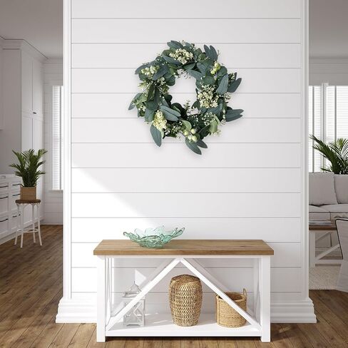 15 Inches Artificial Pomegranate Berry Wreath for Front Door Green Eucalyptus Leaf Wreath Spring Summer Wreaths for Home Wall Wedding Festival Farmhouse Porch in Saudi Arabia