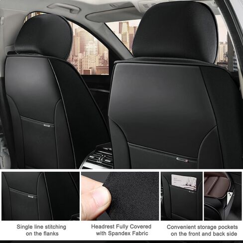 5 Seat Covers for Scion xD 2011-2014,Premium Nappa Leather Car Seat Covers Car Seat Cushions,Waterproof Soft Seat Covers for Cars,Interior Accessories Airbag Compatible（Standard-Black&Coffee） in Saudi Arabia