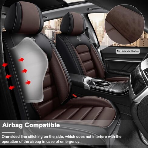 5 Seat Covers for Scion xD 2011-2014,Premium Nappa Leather Car Seat Covers Car Seat Cushions,Waterproof Soft Seat Covers for Cars,Interior Accessories Airbag Compatible（Standard-Black&Coffee） in Saudi Arabia
