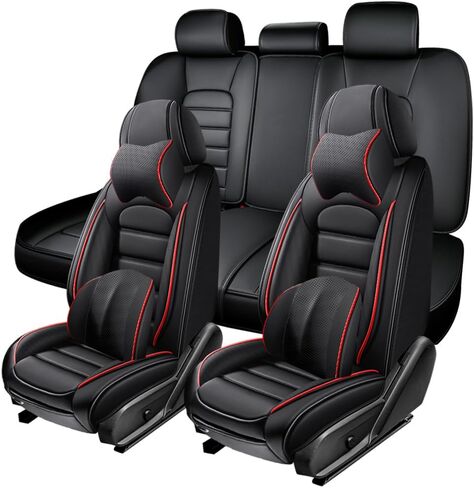 5 Seat Covers for Scion xD 2011-2014,Premium Nappa Leather Car Seat Covers Car Seat Cushions,Waterproof Soft Seat Covers for Cars,Interior Accessories Airbag Compatible（Standard-Black&Coffee） in Saudi Arabia