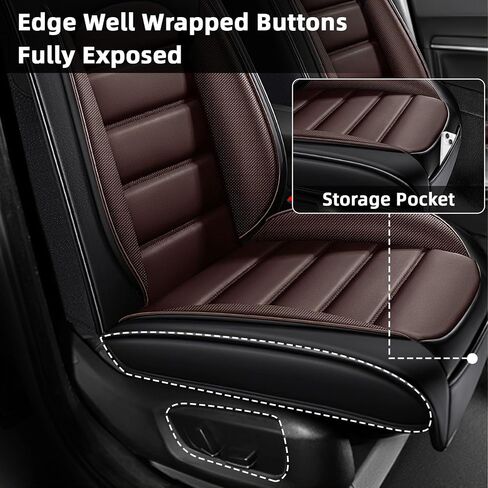 Car Seat Cover Fit for Nissan Frontier 1998-2025,Compatible Airbag Non-Slip Waterproof Seat Cover,Car Seat Protector Premium Interior (Standard 2 Seats,Black Coffee) in Kuwait