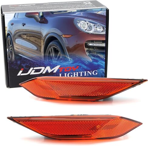 Ijdmtoy Euro Clear Clear/Chrome عاكس الأمامي الوفير الجانبي العلامات المتوافقة مع 2011-14 ما قبل LCI بورش كايين (958) ، استبدل مصابيح AMBER AMBER AMBER ، لا مصابيح in Saudi Arabia