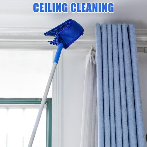 Shkalacar Ceiling Fan Cleaner Duster, RV Awning Mop with Bendable Pad Extension Pole, Circle Shape Microfiber Reusable Duster & Flexible Brush for Cleaning Home Camper Trailer Truck in Saudi Arabia