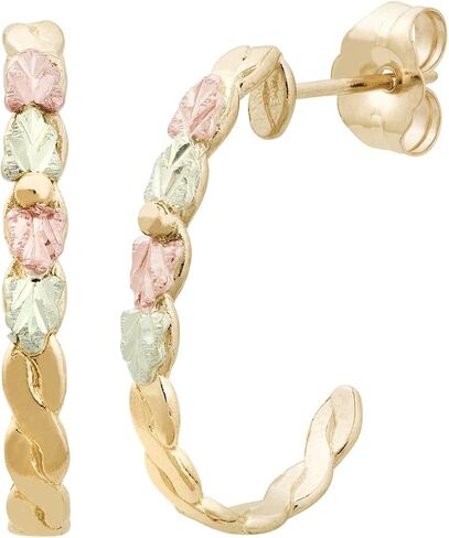 10k Black Hills Gold Semi Hoop Earrings in Saudi Arabia