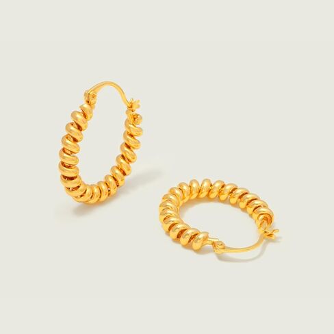 MEVECCO Gold Hoop Earrings for Women 18K Gold Plated Oval Hoop Earrings Simple Hypoallergenic Big Hoop Chunky Earrings Jewelry for Her in Saudi Arabia