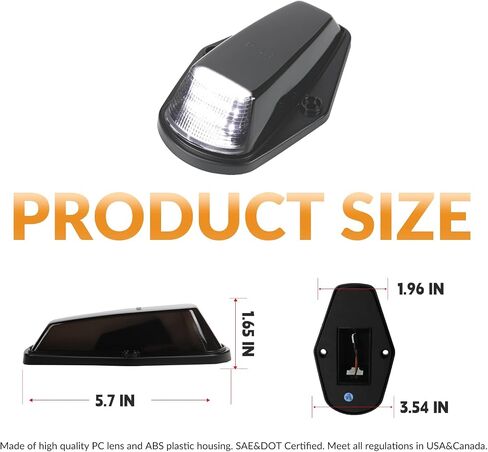 LED CAB ROOP TOP TOP MARKER LIGHTANCE مصابيح تشغيل Ford F150 F250 F350 1973-1997 F Series Super Duty Pickup Trucks (Clear Len Amber Light) in Kuwait