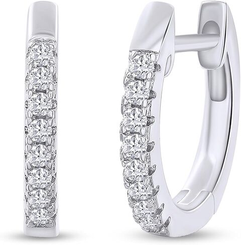 18K الذهب مطلي بالموسانيت Mini Huggie أقراط للنساء | 1.3mm moissanite diamond tiny Charilage Huggie Hoop أقراط | هدايا المجوهرات لها (0.16 CTTW) in Saudi Arabia