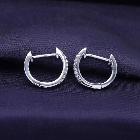 18K الذهب مطلي بالموسانيت Mini Huggie أقراط للنساء | 1.3mm moissanite diamond tiny Charilage Huggie Hoop أقراط | هدايا المجوهرات لها (0.16 CTTW) in Saudi Arabia