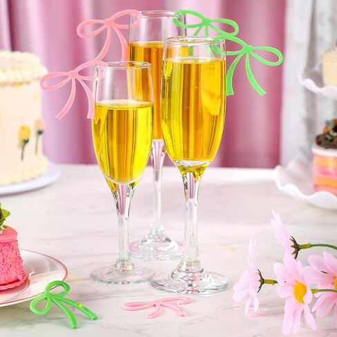 50 Pcs Black Bows Drink Tags Coquette Bow Wine Glass Charms Acrylic Bowknot Drink Tag for Bachelorette Bows Birthday Wedding Coquette Tasting Party Decor Accessory in Saudi Arabia