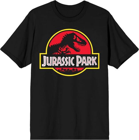 Jurassic Park Logo on Black Short Sleeve Adult T-Shirt in Saudi Arabia