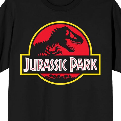 Jurassic Park Logo on Black Short Sleeve Adult T-Shirt in Saudi Arabia