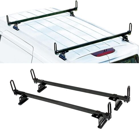 رفوف شاحنات الشحن ، رفوف سلم فان سقف 50 "تناسب Transit Connect 2014-On 2 Bars Steel (Black) in Saudi Arabia