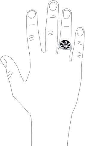 Personalized Unisex Cannabis Weed Jewelry Marijuana Leaf Medallion Flat Round Signet Marijuana Leaf Ring Western Jewelry For Men Oxidized .925 Sterling Silver Handmade In Turkey Customizable in Saudi Arabia