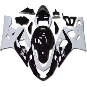 بلاستيك أبيض أسود كامل ملاءمة ل Suzuki 2004 2005 GSXR 600/750 حقن ABS Bodywork New Prefarketment Jit Set 04 05 GSX-R 600 750 in Saudi Arabia