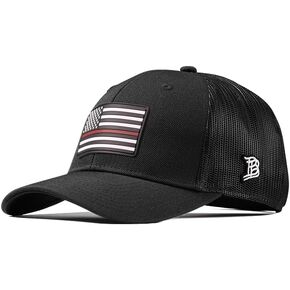 الفواتير ذات العلامات التجارية رفيعة الخط الأحمر PVC منحني الشاحنة ، إغلاق Snapback ، والوزن الخفيف ، والبيسبول مريحة. in Kuwait