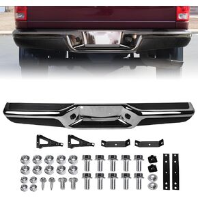 Rear Step Bumper Assembly for Dodge Dakota 1997-2004 Chrome Complete Back Bumper Dakota Rear Bumper Face Bar Without Park Assist Sensor Holes Replacement for CH1103103 in Saudi Arabia