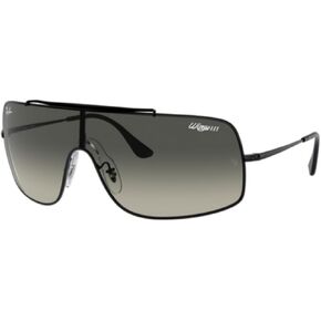 Ray-Ban RB3897 حزمة النظارات الشمسية: RB 3897 Wings III 002/11 الأسود/التدرج القياسي للبولياميد الرمادي ومقود السيليكون المضاد للانزلاق العالمي in Kuwait