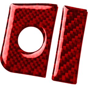 ITrims Car Accessories for Ford Mustang 2015-2022 Car Steering Wheel Panel Cover Trim Real Carbon Fiber 4PCS Red in Kuwait