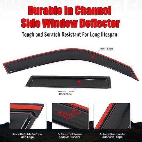 IKON MOTORSPORTS in Channel Window Visors Compatible with 2021-2025 Ford Bronco Sport, Slim Style Acrylic Smoke Rain Guards, Side Window Wind Deflectors 4PCS in Saudi Arabia