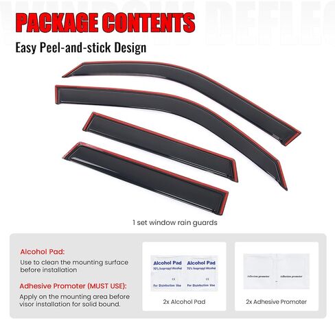 IKON MOTORSPORTS in Channel Window Visors Compatible with 2021-2025 Ford Bronco Sport, Slim Style Acrylic Smoke Rain Guards, Side Window Wind Deflectors 4PCS in Saudi Arabia