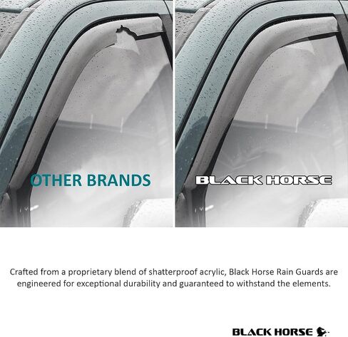 Black Horse Off Road [BHOR in Channel Rain Guards/Wind Deflectors Compatible with 2023-2024 Chevrolet Colorado|2023-2024 GMC Canyon Crew Cab Smoke 4 PCs - 1494218IN in Saudi Arabia