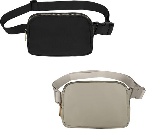 VOROLO Fanny Pack Crossbody Bag For Women And Men Belt Bag Gift For Women Bum Bag with Adjustable Strap for Sports Black with rope in Kuwait