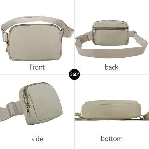 VOROLO Fanny Pack Crossbody Bag For Women And Men Belt Bag Gift For Women Bum Bag with Adjustable Strap for Sports Black with rope in Kuwait