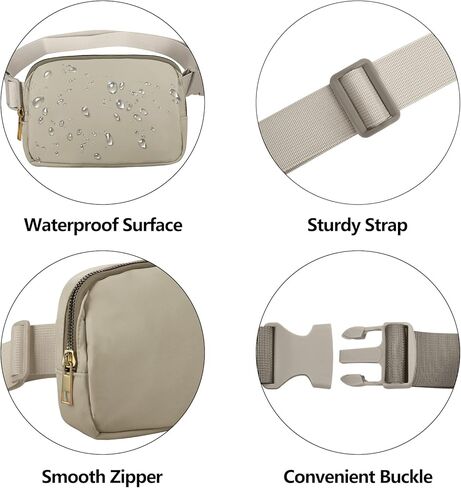 VOROLO Fanny Pack Crossbody Bag For Women And Men Belt Bag Gift For Women Bum Bag with Adjustable Strap for Sports Black with rope in Kuwait