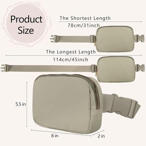 VOROLO Fanny Pack Crossbody Bag For Women And Men Belt Bag Gift For Women Bum Bag with Adjustable Strap for Sports Black with rope in Kuwait