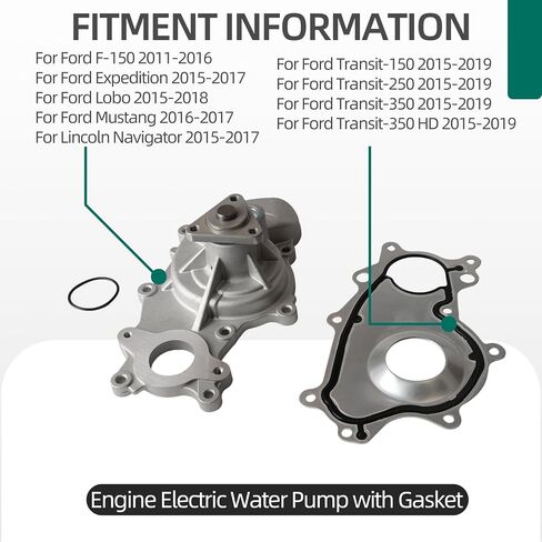 مضخة مياه المحرك مع حشية لفورد F-150 11-16 ، للمساحة 15-17 ، لـ LOBO 15-18 ، للعبور -10/250/350/350 HD 15-19 ، لـ Mustang 16-17 ، لـ Lincoln Navigator 3.5L 15-17 ، (3 HUB) AW6691،125-3250 in Saudi Arabia