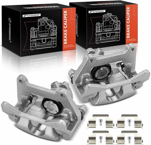A-Premium Disc-Disc Prake Assembly مع قوس متوافق مع Audi Q5 2013-2017 ، A6 2014-2018 ، A6 Quattro 2012-2018 ، A7 Quattro 2012-2018-Driver الخلفية والركاب ، مجموعة 2-PC in Saudi Arabia