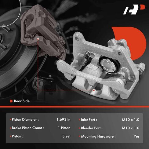 A-Premium Disc-Disc Prake Assembly مع قوس متوافق مع Audi Q5 2013-2017 ، A6 2014-2018 ، A6 Quattro 2012-2018 ، A7 Quattro 2012-2018-Driver الخلفية والركاب ، مجموعة 2-PC in Saudi Arabia