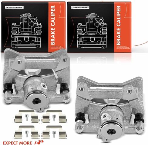 A-Premium Disc-Disc Prake Assembly مع قوس متوافق مع Audi Q5 2013-2017 ، A6 2014-2018 ، A6 Quattro 2012-2018 ، A7 Quattro 2012-2018-Driver الخلفية والركاب ، مجموعة 2-PC in Saudi Arabia