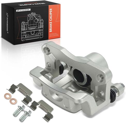 A -Premium Disc -Disc Brake Assembly مع قوس متوافق مع مركبات Hyundai - Santa Fe 2001-2006 - جانب السائق الأيسر الخلفي in Saudi Arabia