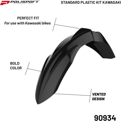 POLISPORT MOTOCROSS (MX) طقم إعادة تخطي الكاواساكي KX 125/250 (2003-2008) دراجة الأوساخ-جودة OEM ، متينة ، مرنة ومثالية-أسود-أسود in Saudi Arabia