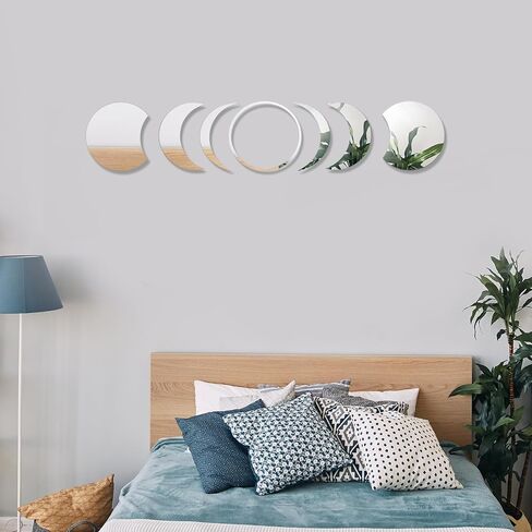 القمر الغيوم النجوم الاكريليك مرآة ملصقات الحائط 3D القابلة للإزالة القمر والنجوم جدار صائق DIY ديكور المنزل الفن الجدار ملصق للأطفال الأولاد والبنات غرفة المعيشة الحمام غرفة نوم الحضانة ديكور in Kuwait