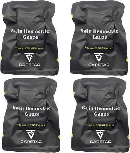 CareTac Advanced Quick Clotting Combat Gauze 3" x 12' – Compressed Hemostatic Z-Folded Wound Packing Medical Gauze with Kaolin for Faster Bleed Stop for Emergency First Aid, Survival & Tactical Gear in Saudi Arabia