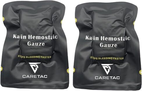 CareTac Advanced Quick Clotting Combat Gauze 3" x 12' – Compressed Hemostatic Z-Folded Wound Packing Medical Gauze with Kaolin for Faster Bleed Stop for Emergency First Aid, Survival & Tactical Gear in Saudi Arabia