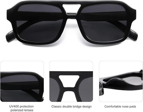 Sojos Retro Aviator نظارات شمسية للنساء الرجال المستقطب مربعات مربع مستوحاة من الظلال 80s 90s Sun Glasses SJ2342 in Kuwait