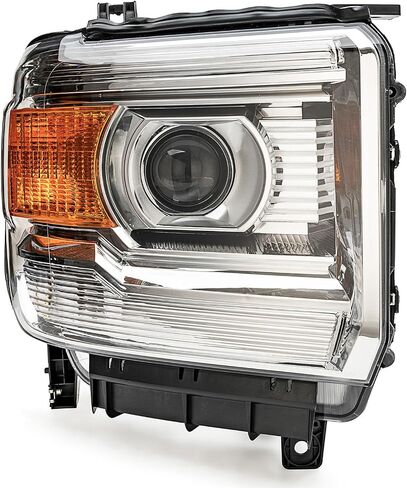 مجموعة المصابيح الأمامية لعام 2014-2018 GMC Sierra 1500 ، 15-19 GMC Sierra 2500HD 3500HD Head Lights Halogen W/LED DRL Chrome Hosupe Clear لعام 2014 2015 2017 2018 2018 2018 in Saudi Arabia