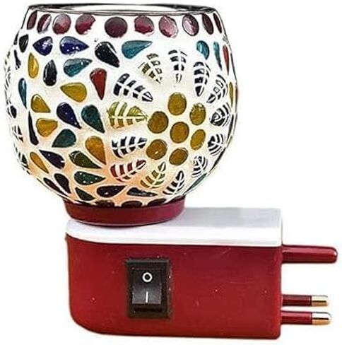 Generic Camphor Diffuser, Electric Incense Burner Holder with Night Lamp, Multicolor, Ceramic, 3x3x3 inches, 1 piece, by The Great Indian Store in Saudi Arabia