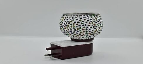 Generic Camphor Diffuser, Electric Incense Burner Holder with Night Lamp, Multicolor, Ceramic, 3x3x3 inches, 1 piece, by The Great Indian Store in Saudi Arabia